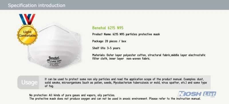 mask, p100, certification, niosh n95 respirator approved equipment, covid benehal niosh nttpl test n95 face, description benehal 6215 95004