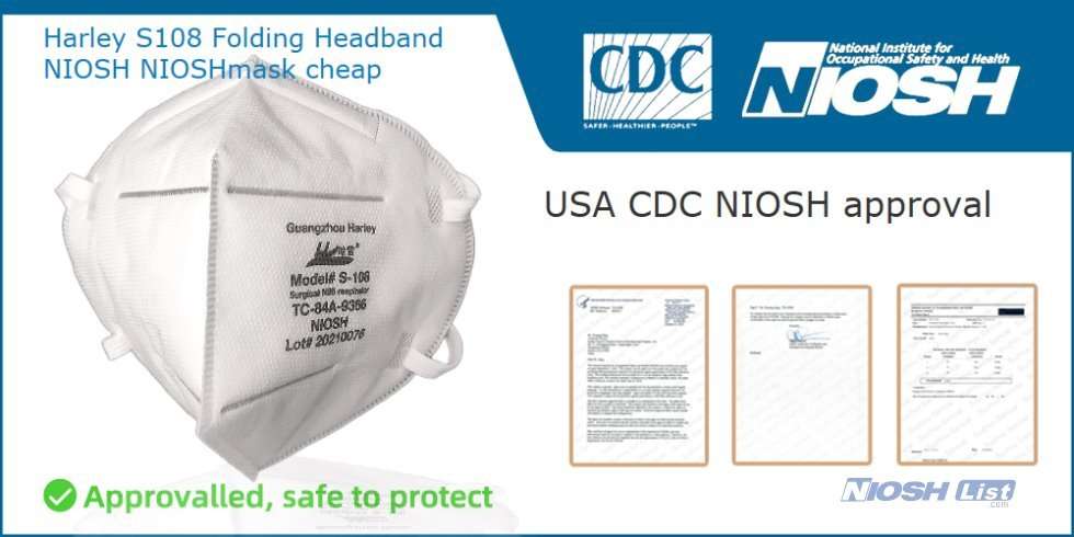 niosh n95 mask for sale, cdc, mask, p95 niosh osha, face, n95.n99 n95fold niosh list, certification harley s108 folding headband niosh nioshmask cheap