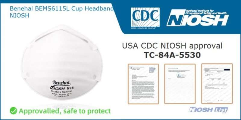 certification, best niosh n95 mask, protecting osha, respira, niosh list p99 covid approved, wholesale benehal skms6115l cup headband niosh show