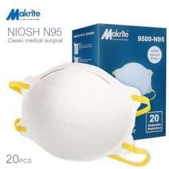 surgical, n100 filter p100, niosh n95 mask n95 niosh respirator mask niosh nttpl test n95 face mask, niosh list, front view makritenioshn95 6001