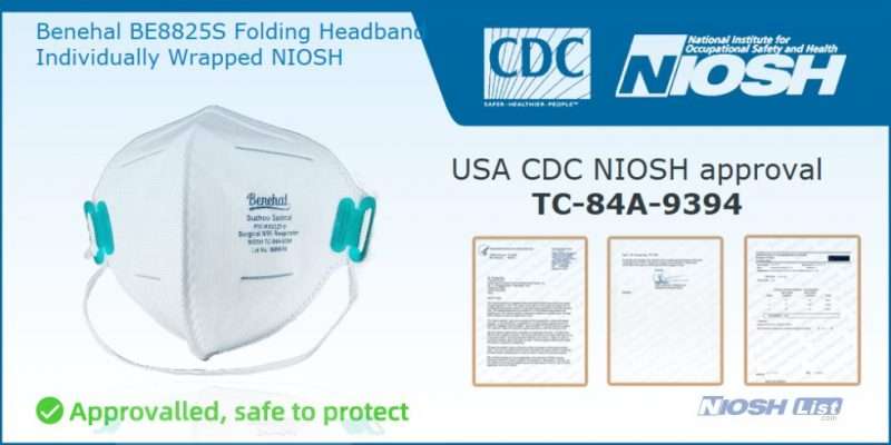 p100, respirator, p95 facemask, niosh n95, n100 niosh equipment niosh-list, n95 canada what approved niosh cdc benehal be8825s folding headband individually wrapped albums