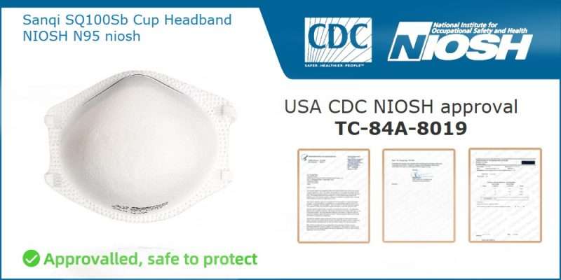 NIOSH Approved Large Cup-shaped N95 3Q SQ100Sb 14 original sanqifacemask n95 face headb1